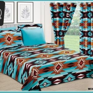 Blue and Brown Southwestern Geometric Sheets